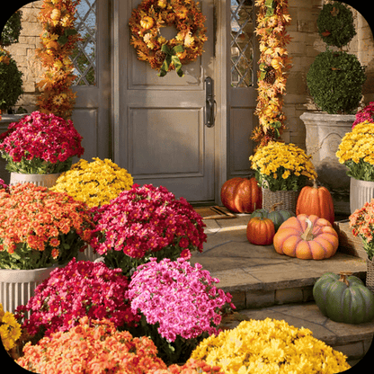 💥Last Day Each- Real-Look Sunset Mums-Waterproof & Windproof